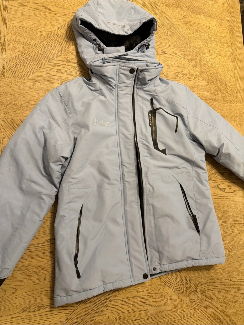 Moerdeng Ski Jacket Womens M Hooded Waterproof Winter Coat Snow Fleece Lined